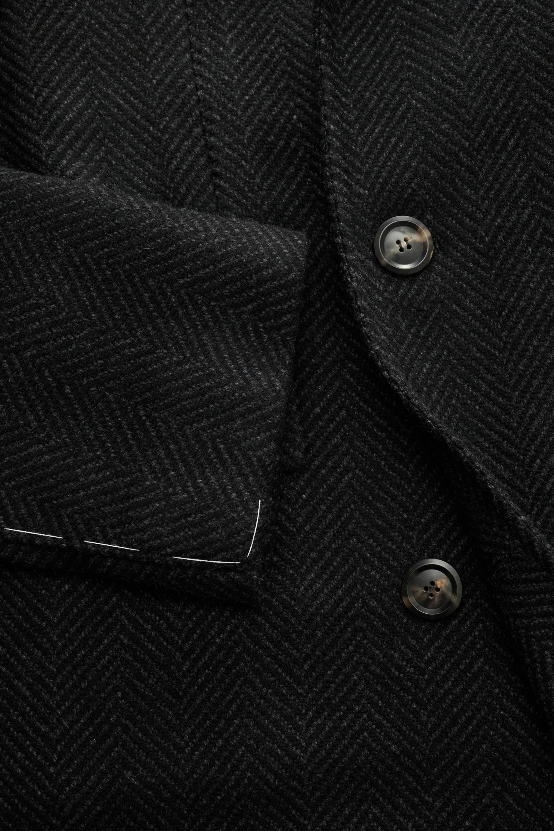 Stile Latino - Herren - Cashmere Mantel 'Eros' dunkelgrau/schwarz gemustert – Bild 5