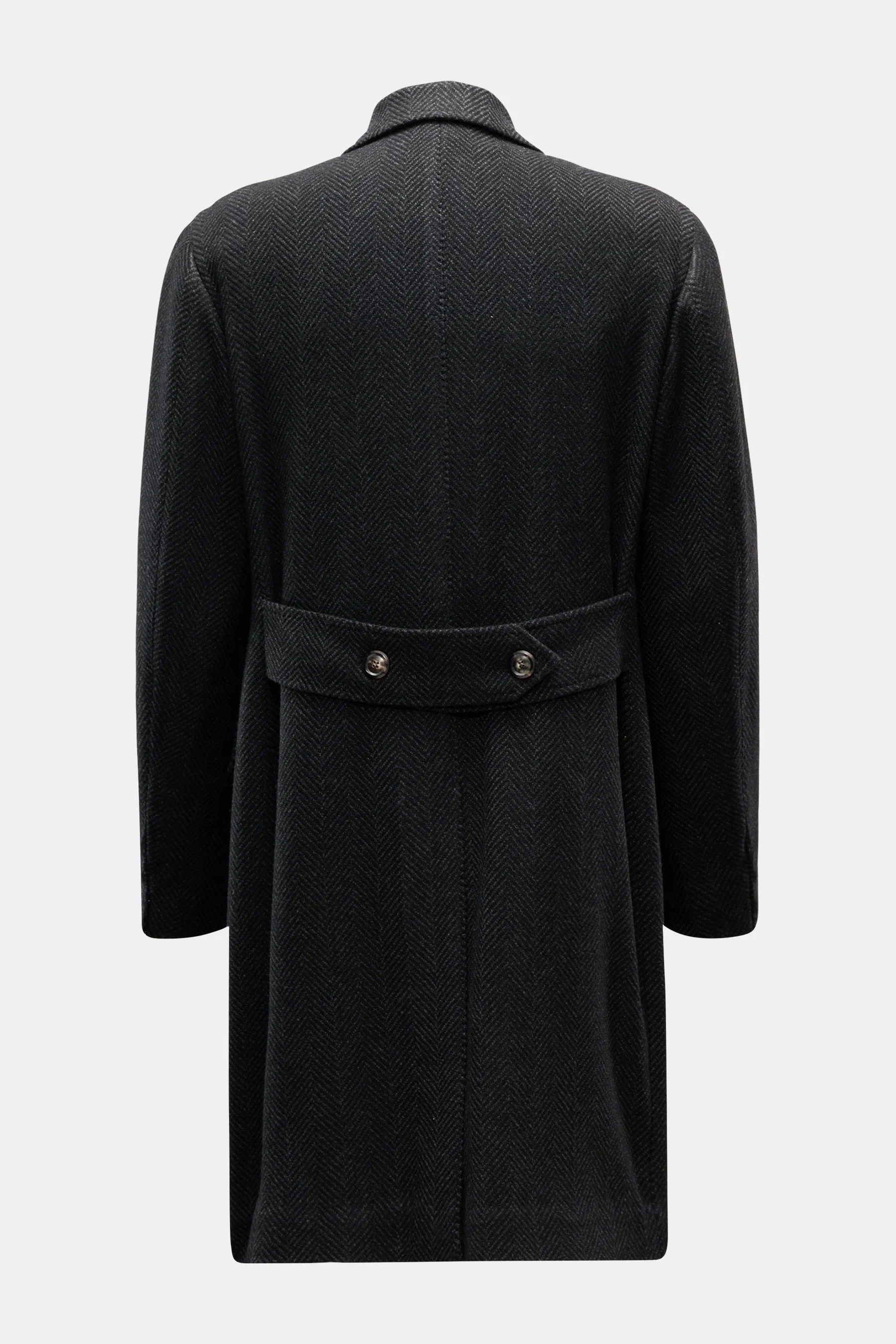 Stile Latino - Herren - Cashmere Mantel 'Eros' dunkelgrau/schwarz gemustert – Bild 3