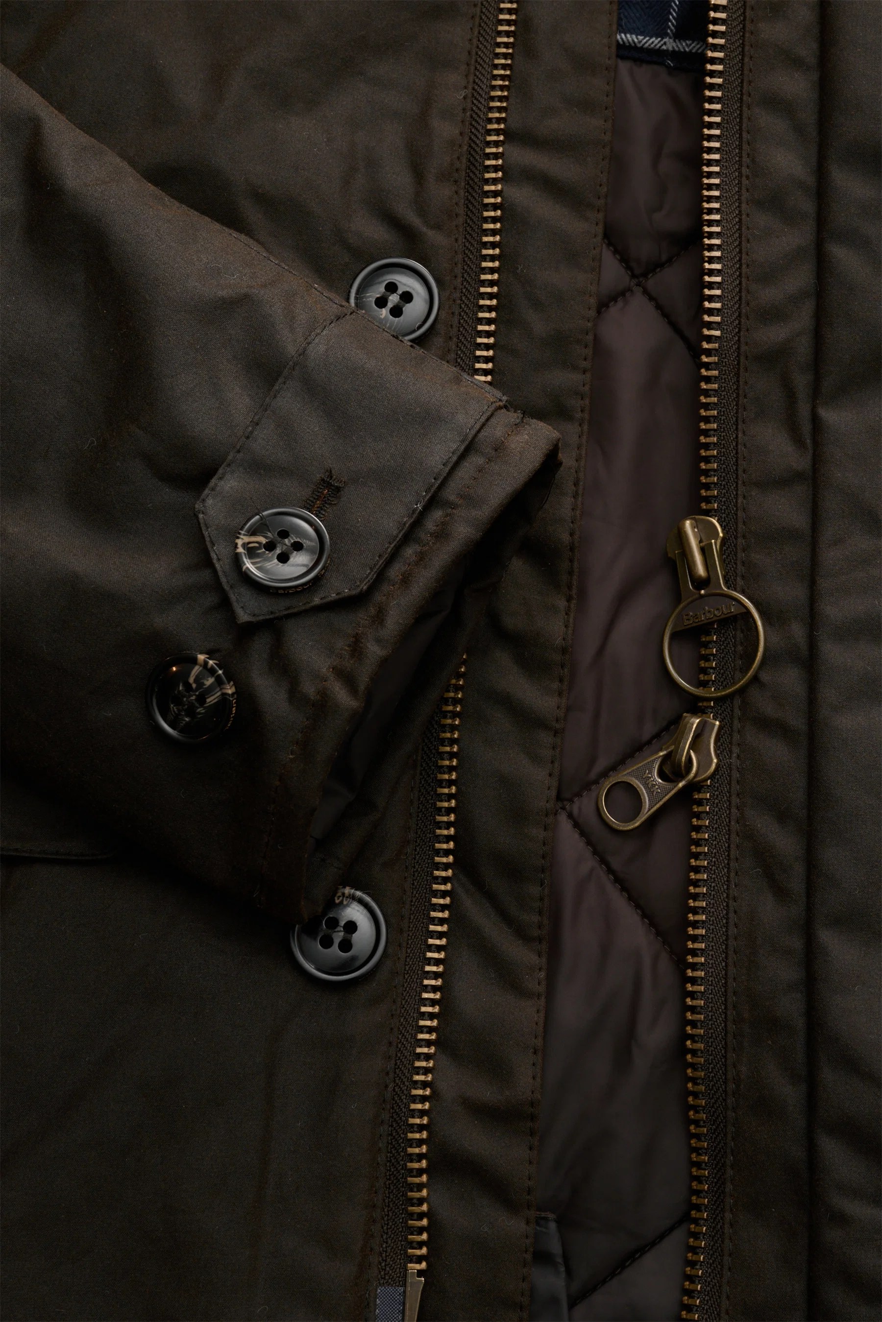 Barbour - Herren - Wachsparka 'Beaudale' khaki – Bild 5