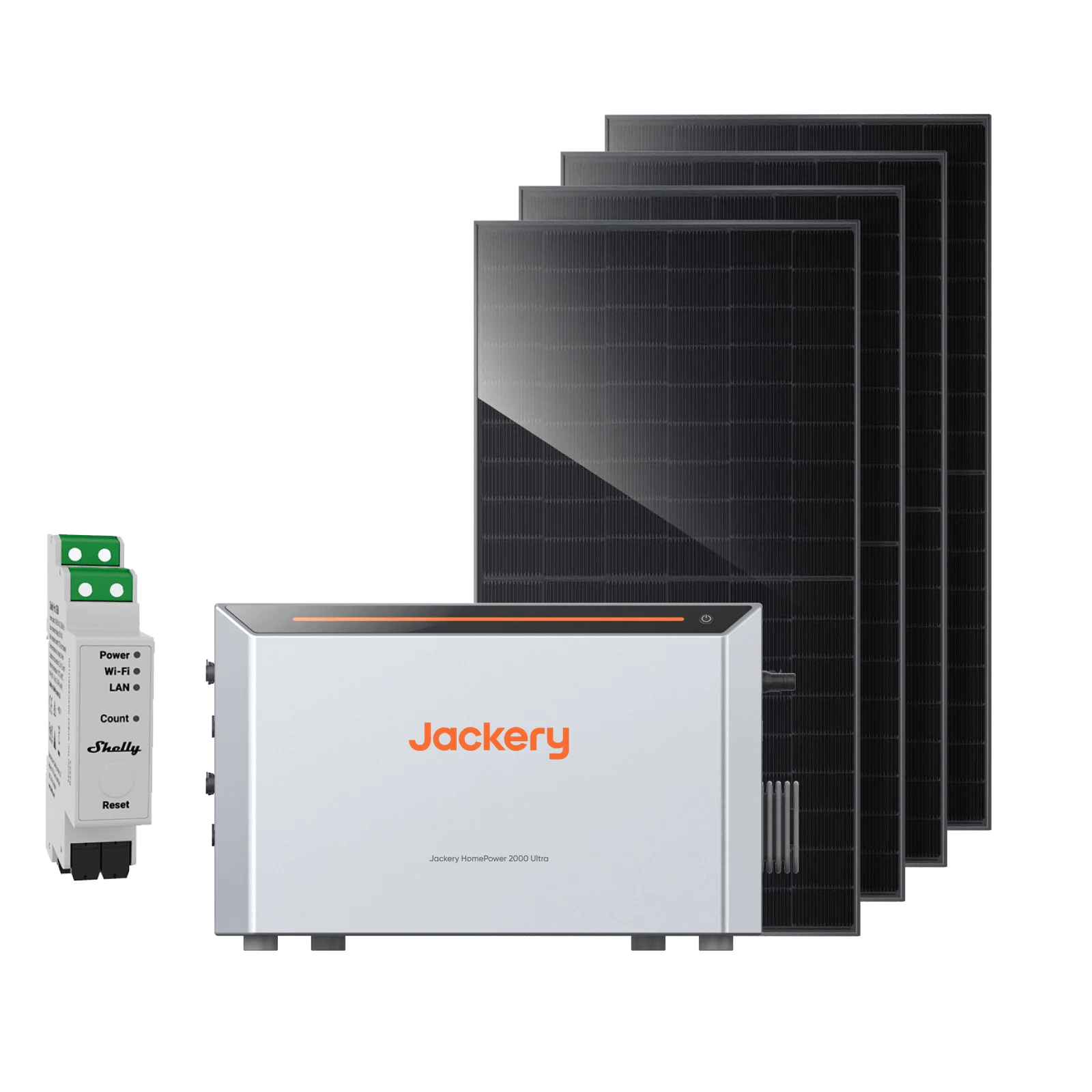 Jackery HomePower 2000 Ultra mit Speicher (450 Wp bifazialen Solarmodulen) Jackery HomePower 2000 Ultra mit Speicher (450 Wp bifazialen Solarmodulen)