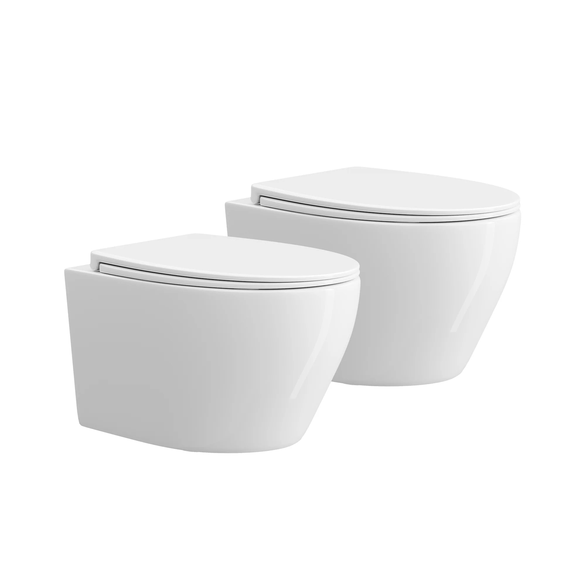 HOROW UG09R Wand-WC aus Keramik mit Soft-Close-Sitz & Superspin-Spülung - 2er-Set HOROW UG09R Wand-WC aus Keramik mit Soft-Close-Sitz & Superspin-Spülung - 2er-Set