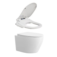 HOROW UG09R Wand-WC aus Keramik mit Soft-Close-Sitz & Superspin-Spülung - WC & Smart WC-Sitz Set HOROW UG09R Wand-WC aus Keramik mit Soft-Close-Sitz & Superspin-Spülung - WC & Smart WC-Sitz Set