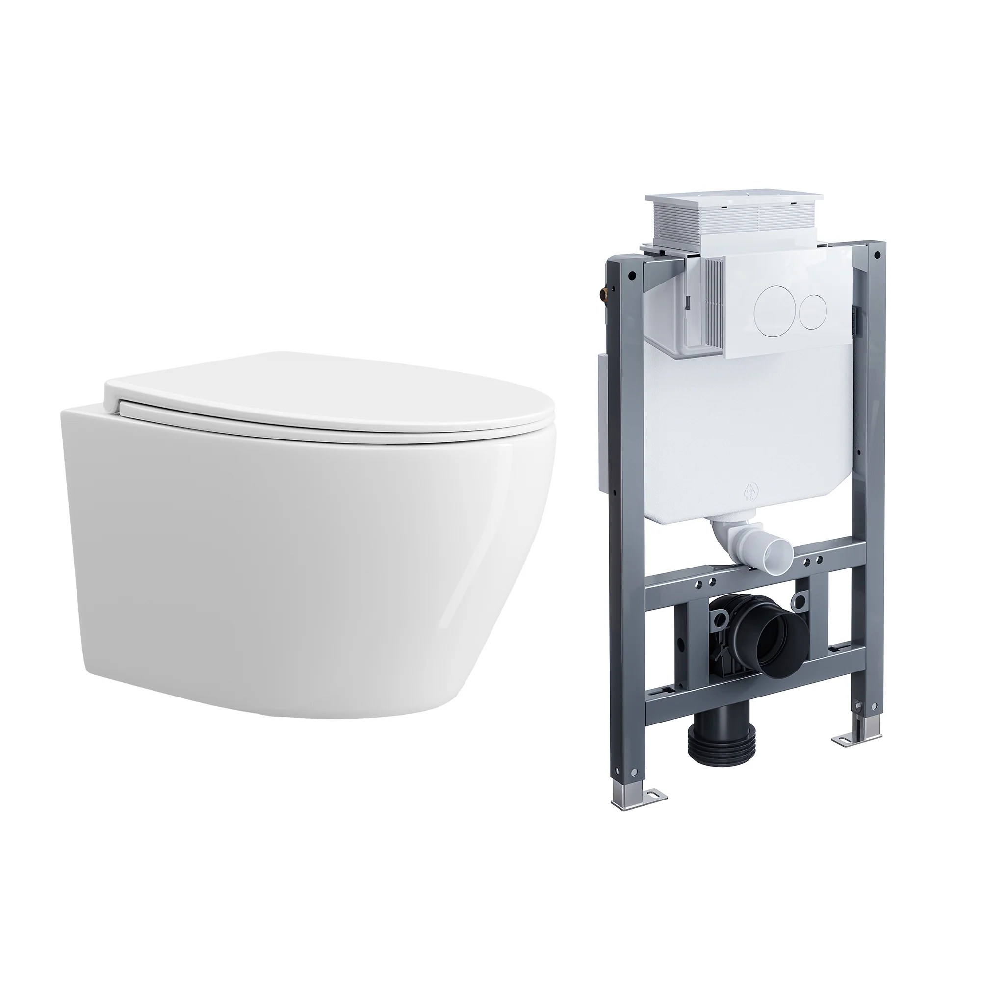 HOROW UG09R Wand-WC aus Keramik mit Soft-Close-Sitz & Superspin-Spülung – WC & Spülkasten Set HOROW UG09R Wand-WC aus Keramik mit Soft-Close-Sitz & Superspin-Spülung – WC & Spülkasten Set