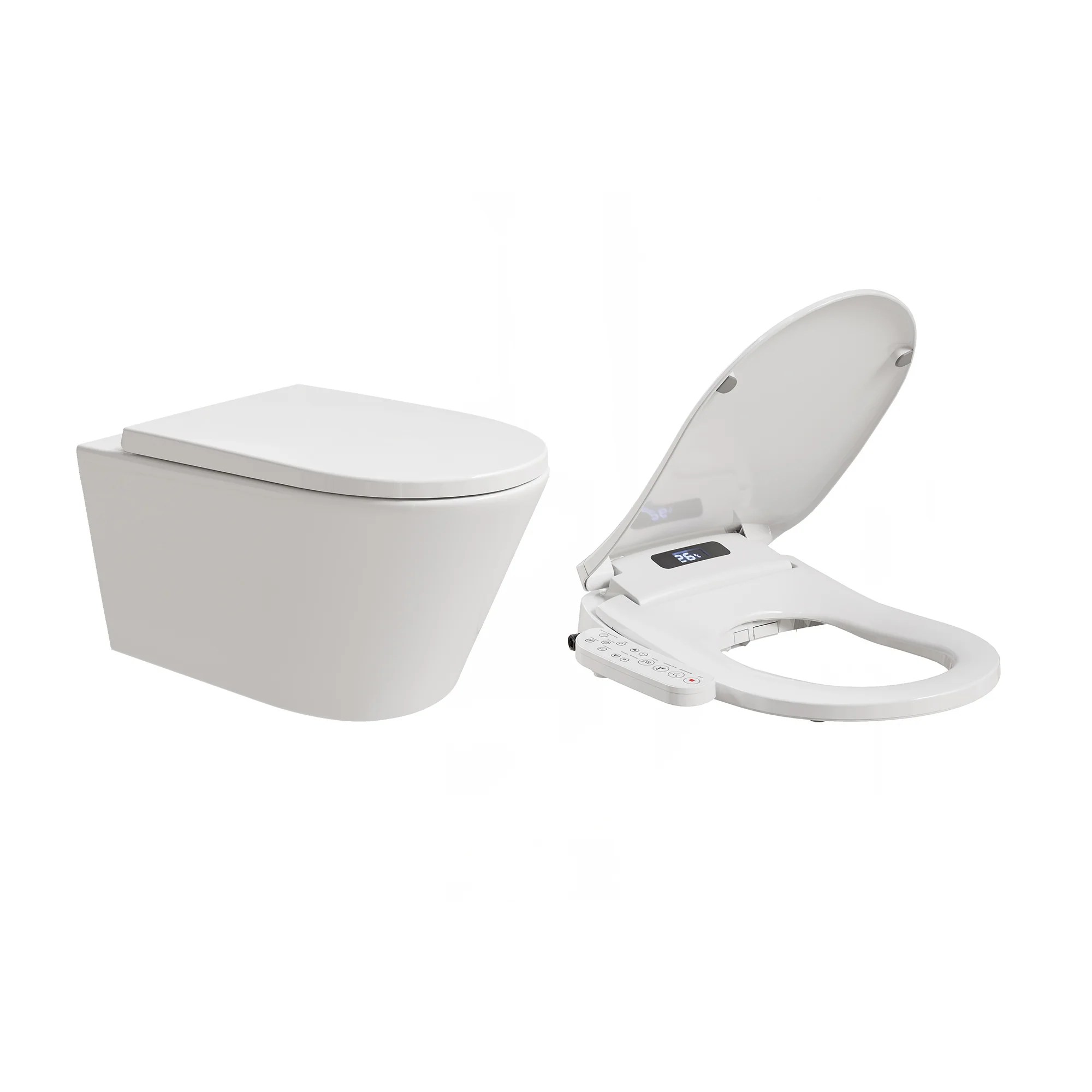 HOROW UG10R Wand-WC 53,9 cm – Weiß – WC & Smart WC-Sitz Set HOROW UG10R Wand-WC 53,9 cm – Weiß – WC & Smart WC-Sitz Set