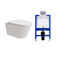 HOROW UG10R Wand-WC 53,9 cm – Weiß - WC & Spülkasten Set HOROW UG10R Wand-WC 53,9 cm – Weiß - WC & Spülkasten Set