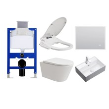 HOROW UG10R Wand-WC 53,9 cm – Weiß – Ultimatives Paket HOROW UG10R Wand-WC 53,9 cm – Weiß – Ultimatives Paket