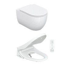 HOROW UG16R Spülrandloses Wand-WC mit Soft-Close-Deckel, 54×36×35,5cm - WC & Smart WC-Sitz Set HOROW UG16R Spülrandloses Wand-WC mit Soft-Close-Deckel, 54×36×35,5cm - WC & Smart WC-Sitz Set