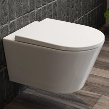 HOROW W384 Wand-WC spülrandlos, Hänge-Toilette mit 360° Superspin-Spülung HOROW W384 Wand-WC spülrandlos, Hänge-Toilette mit 360° Superspin-Spülung