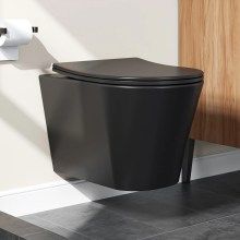 HOROW UG08R-B Wand-WC Mattschwarz mit Softclose-Sitz HOROW UG08R-B Wand-WC Mattschwarz mit Softclose-Sitz