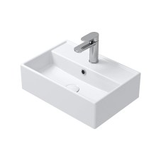 HOROW Waschbecken F10-S4531 Weiß mit Hahnloch & Überlauf,45 cm - White HOROW Waschbecken F10-S4531 Weiß mit Hahnloch & Überlauf,45 cm - White