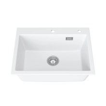 HOROW A09R-S6045W Granitspüle 60 × 45 cm, kratzfest, eckiges Einbauspülbecken09R-S6045W-GE HOROW A09R-S6045W Granitspüle 60 × 45 cm, kratzfest, eckiges Einbauspülbecken09R-S6045W-GE