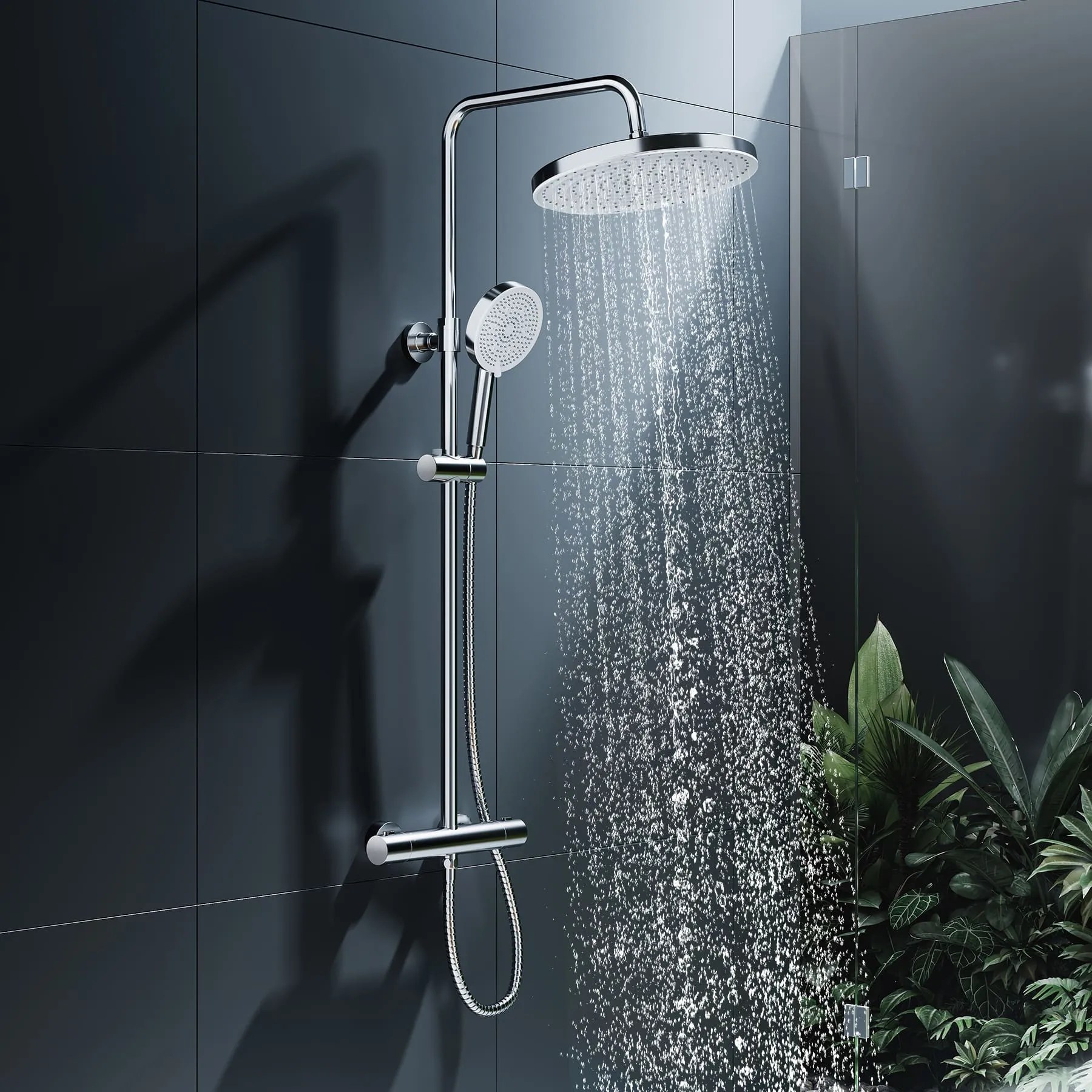 HOROW LYHS02H Duschsystem mit Thermostat – 30cm Rundkopf, 5 Modi, Keramikventilkern, Chrom HOROW LYHS02H Duschsystem mit Thermostat – 30cm Rundkopf, 5 Modi, Keramikventilkern, Chrom