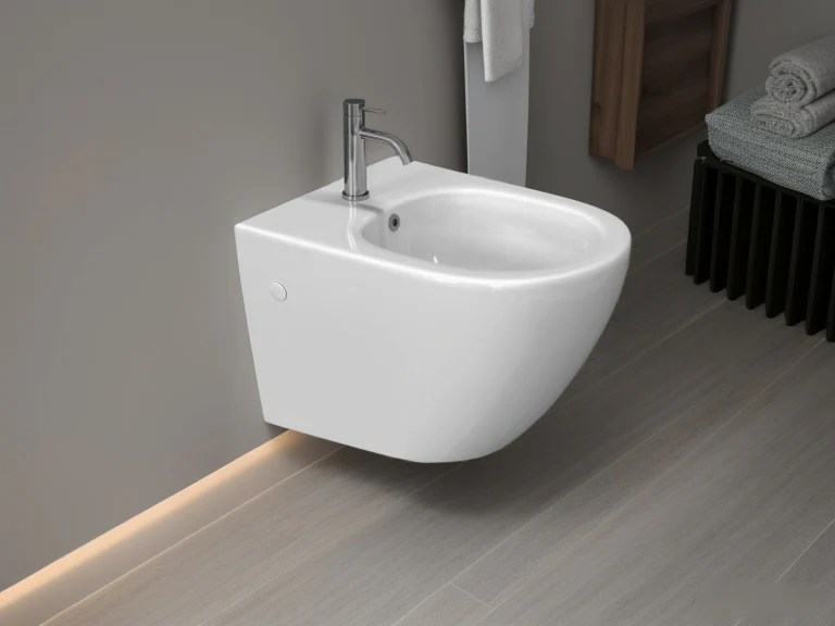 HOROW UB02R Wand-Bidet spülrandlos Moderne WC-Dusche 49×36×32,5 cm HOROW UB02R Wand-Bidet spülrandlos Moderne WC-Dusche 49×36×32,5 cm