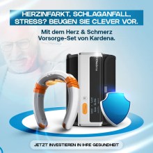 Kardena MED: Herz- & Nackenwohl-Set – EKG, Blutdruckkontrolle & Tiefenentspannung im Doppelpack Kardena MED: Herz- & Nackenwohl-Set – EKG, Blutdruckkontrolle & Tiefenentspannung im Doppelpack
