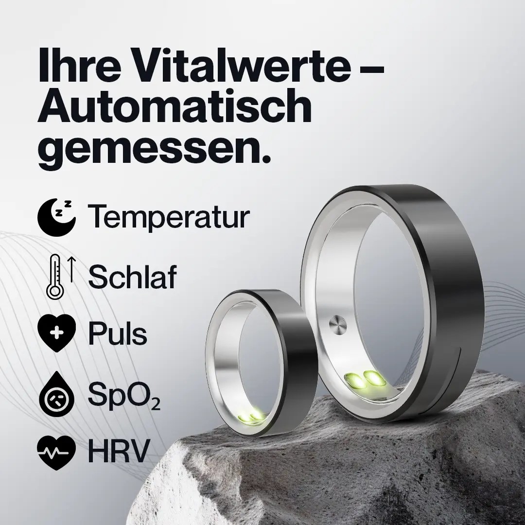 Kardena CARE Life 3 – Gesundheitsring mit SOS-Funktion, Schlafanalyse & Vitalmessung – Bild 4