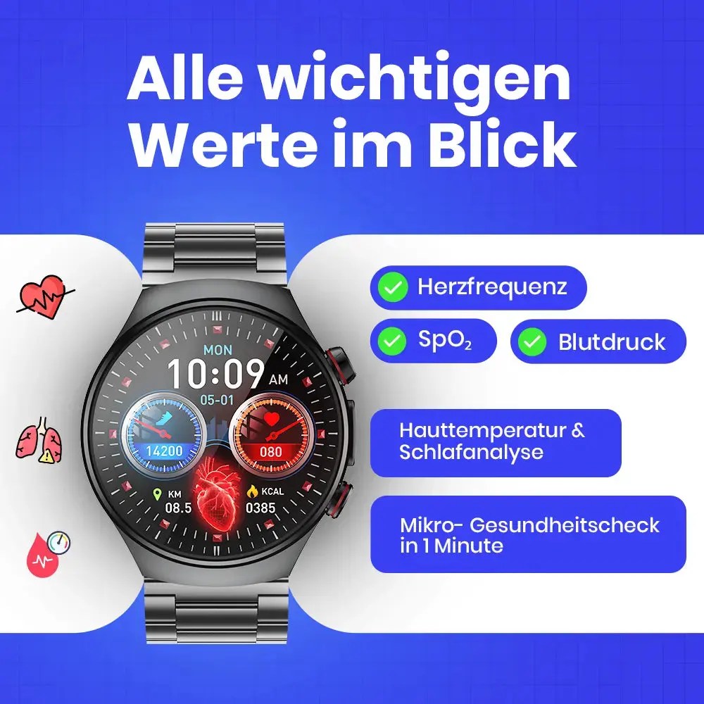 Kardena CARE Pro 5 – Gesundheitsuhr mit EKG, KI-Analyse & Pflegefunktion (2026) – Bild 5