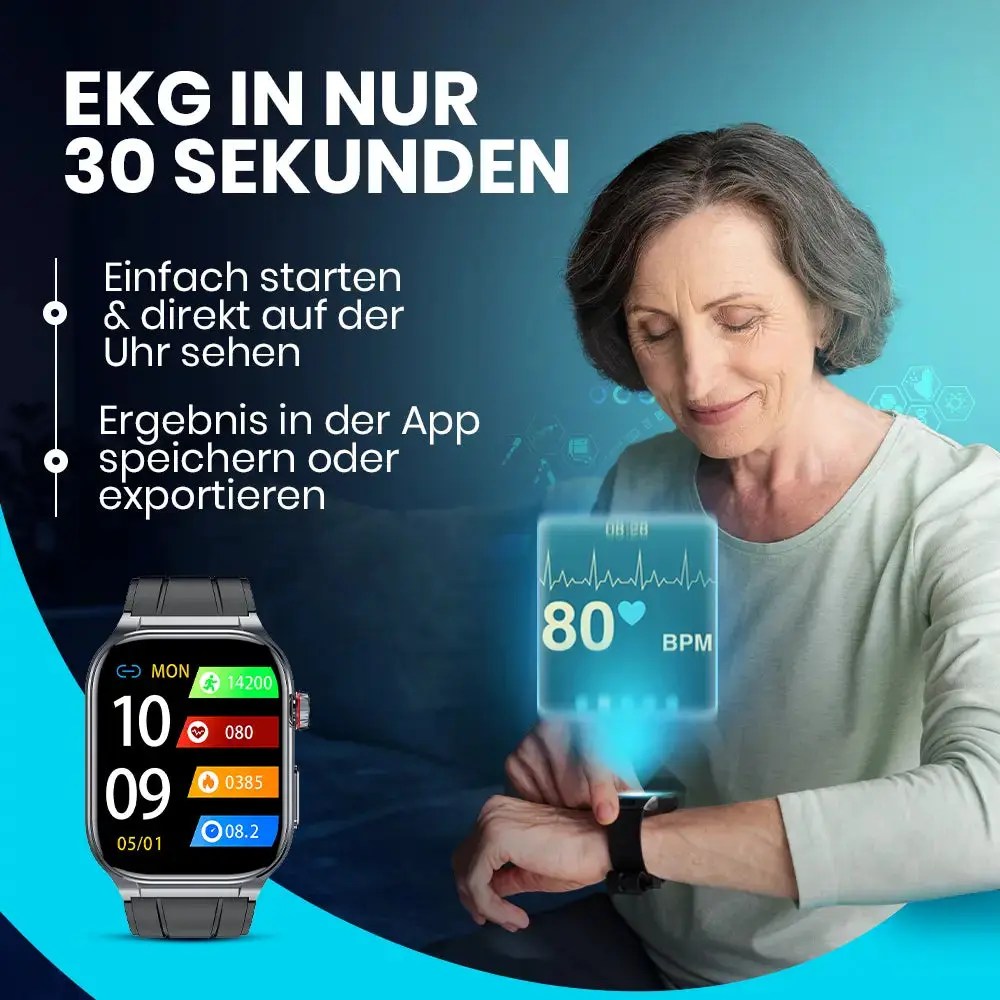Kardena CARE Pro 5 – Gesundheitsuhr mit EKG, KI-Analyse & Pflegefunktion (2026) – Bild 5