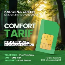 Kardena Green Comfort – flexible SIM mit 5 GB Daten und Flatrate Kardena Green Comfort – flexible SIM mit 5 GB Daten und Flatrate