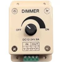 LED Dimmer 12V 24V DC – 1-Kanal Drehdimmer bis 8 A, Konstantspannung für einfarbige LED-Streifen – Bild 2