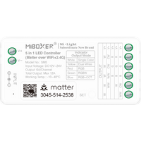 MiBoxer SM5 5-in-1 LED-Controller – Matter & 2.4 GHz, Einfarbig, CCT, RGB, RGBW, RGB+CCT, 12–24 V, 12 A – Bild 2