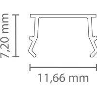 PC75-11 FLAT Abdeckung 2 m – für LED Trockenbauprofil EXO-T4 | opal satiniert 65 % TL – Bild 2