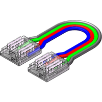 LED Strip-zu-Strip Verbinder – 4-polig, 10 mm, lötfrei mit 15 cm Verbindungskabel für RGB COB LED-Streifen – Bild 2