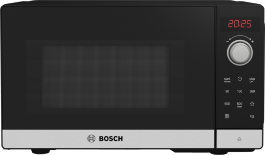 BOSCH Serie 2 Freistehende Mikrowelle 44 x 26 cm Edelstahl FFL023MS2 BOSCH Serie 2 Freistehende Mikrowelle 44 x 26 cm Edelstahl FFL023MS2