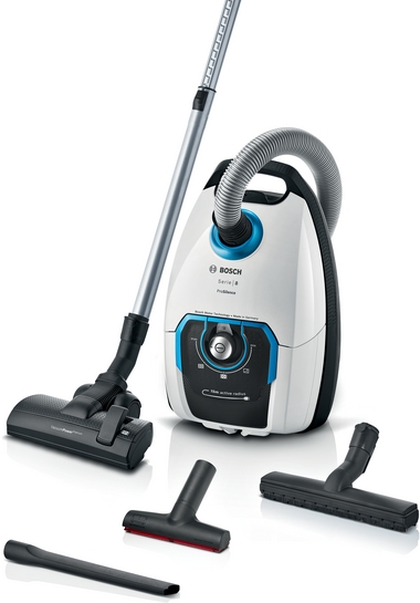 BOSCH Serie 8 Staubsauger mit Beutel ProSilence Weiß BGB75XSIL BOSCH Serie 8 Staubsauger mit Beutel ProSilence Weiß BGB75XSIL