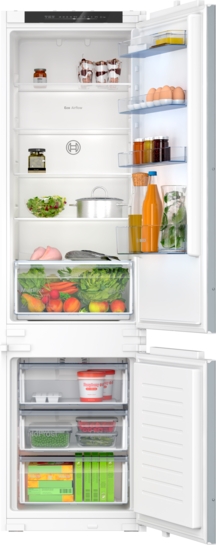 BOSCH Serie 2 Einbau-Kühl-Gefrier-Kombination mit Gefrierbereich unten 193.5 x 54.1 cm Schleppscharnier KIN96NSE0 BOSCH Serie 2 Einbau-Kühl-Gefrier-Kombination mit Gefrierbereich unten 193.5 x 54.1 cm Schleppscharnier KIN96NSE0