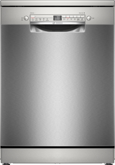 BOSCH Serie 2 Freistehender Geschirrspüler 60 cm Gebürsteter Stahl mit Anti-Fingerprint SMS2HVI02E BOSCH Serie 2 Freistehender Geschirrspüler 60 cm Gebürsteter Stahl mit Anti-Fingerprint SMS2HVI02E