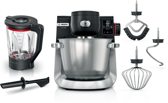 BOSCH Serie 6 Küchenmaschine mit Waage 1600 W Schwarz, Edelstahl gebürstet MUMS6ZS17 BOSCH Serie 6 Küchenmaschine mit Waage 1600 W Schwarz, Edelstahl gebürstet MUMS6ZS17