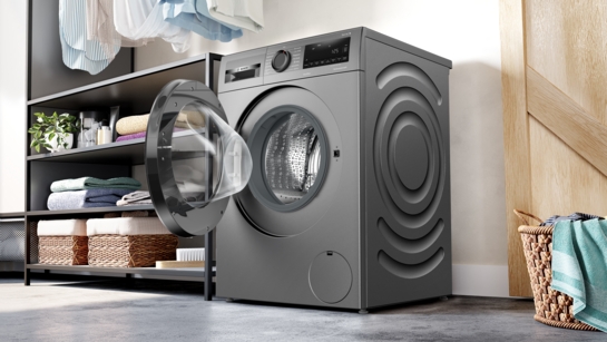 BOSCH Serie 6 Waschmaschine, Frontlader 9 kg max. 1400 U/min., Grau WGG244ZR10 – Bild 3