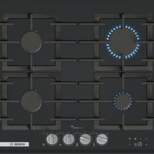 BOSCH Serie 8 Gaskochfeld 60 cm Hartglas, Schwarz PRP6A6H40 BOSCH Serie 8 Gaskochfeld 60 cm Hartglas, Schwarz PRP6A6H40