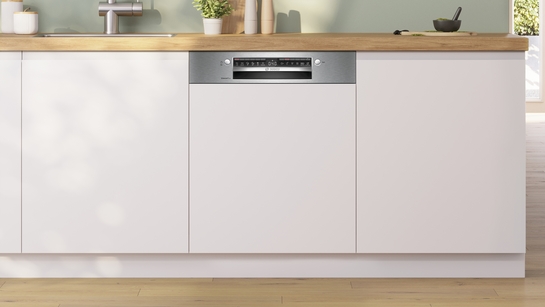 BOSCH Serie 4 Teilintegrierter Geschirrspüler 60 cm Gebürsteter Stahl, XXL SBI4ECS28E – Bild 2