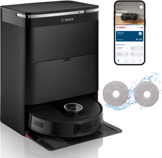 BOSCH Saugroboter mit Wischfunktion Spotless Max BCRDW3B BOSCH Saugroboter mit Wischfunktion Spotless Max BCRDW3B