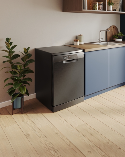 BOSCH Serie 6 Freistehender Geschirrspüler 60 cm Gebürsteter schwarzer Stahl mit Anti-Fingerprint SMS6ECC12E – Bild 4