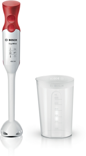 BOSCH Stabmixer ErgoMixx 450 W Weiß, rot MSM64010 BOSCH Stabmixer ErgoMixx 450 W Weiß, rot MSM64010