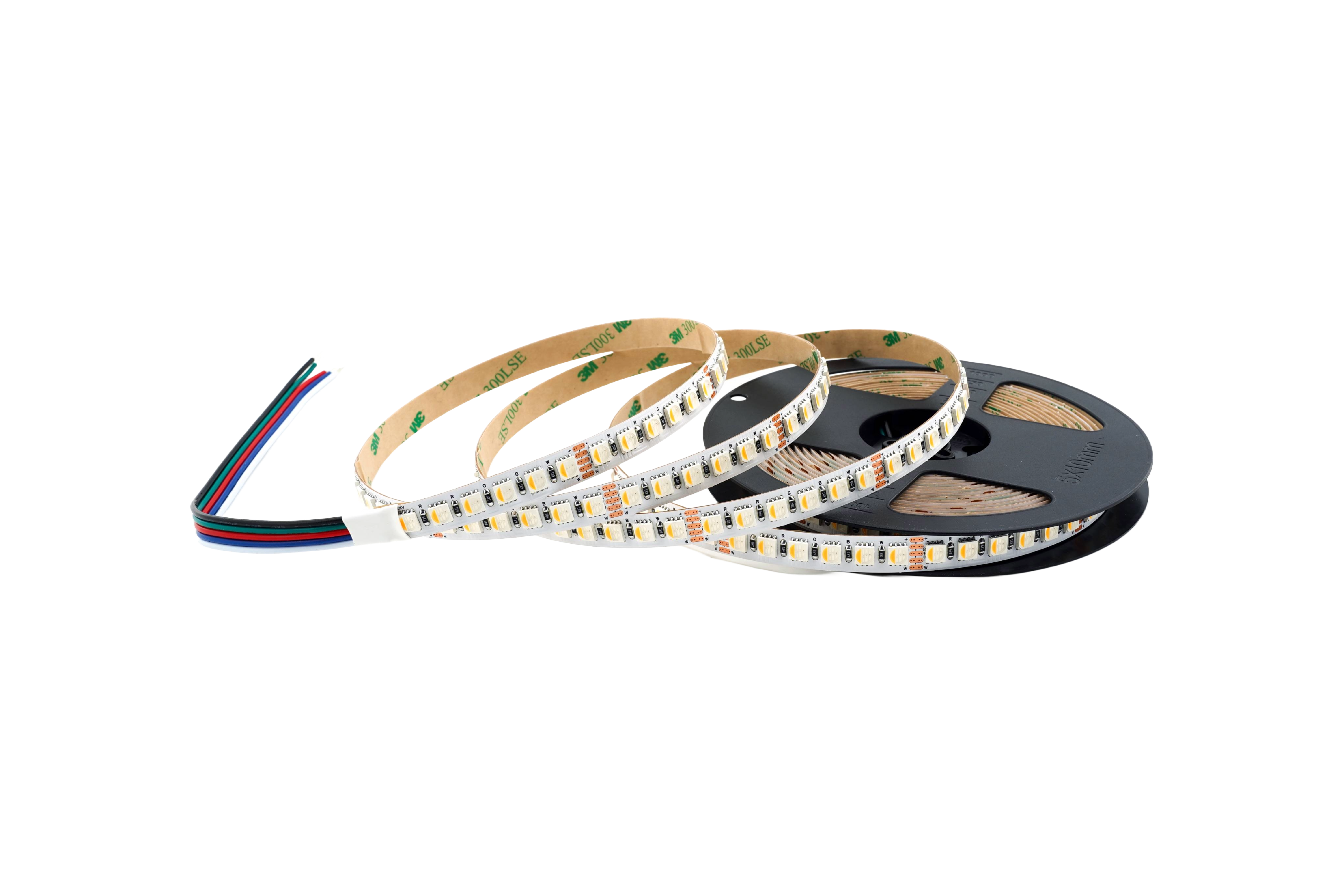 RGBW 4-in-1 LED-Streifen 10 mm – 120LEDs/m, 24 V, 19,2 W/m – RGBW+3000K mit 120° IP20 – Bild 3