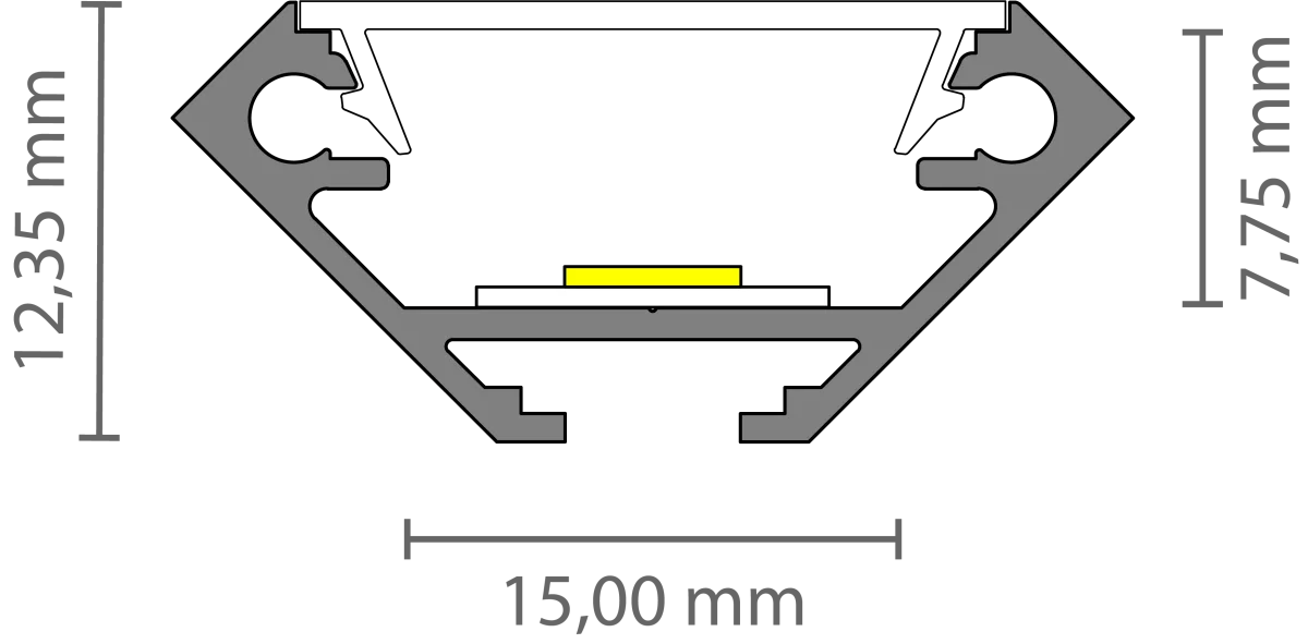 LED Eckprofil mit Kabelkanal 2m EXO-V2_14 (14 mm) – Aluminiumprofil für LED-Strips – Bild 4