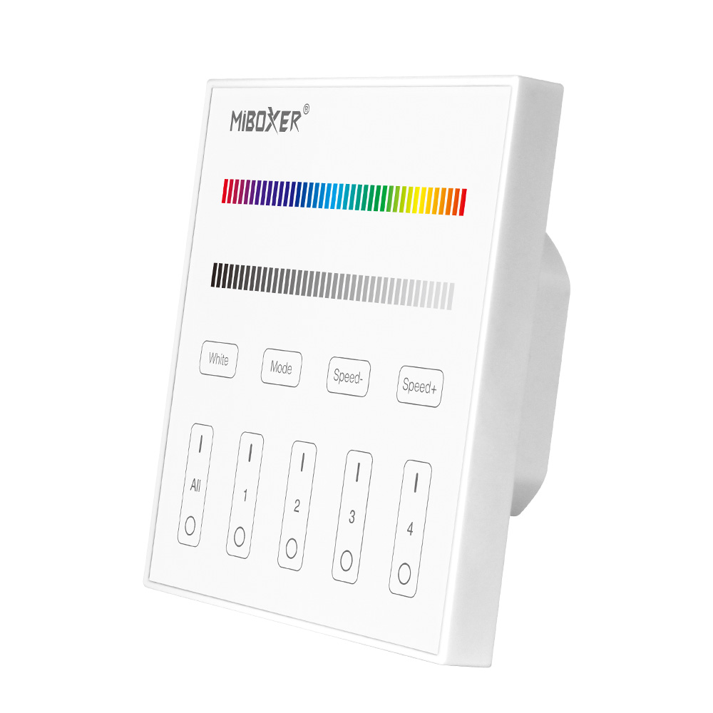 MiBoxer T3 4-Zonen Touch LED Fernbedienung für RGBW – Wandpanel mit Farbsteuerung & Dimmer, 2,4 GHz – Bild 3
