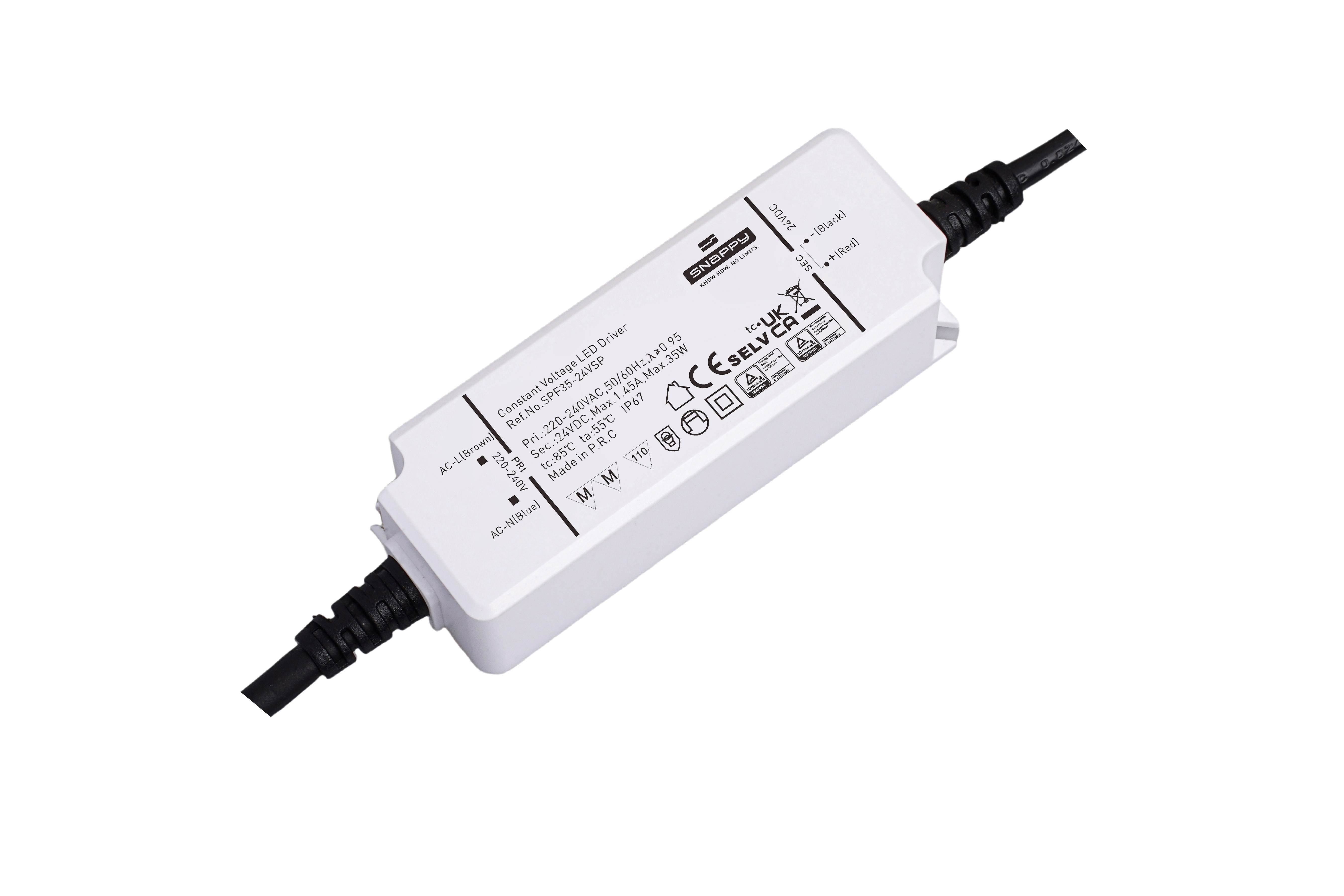 Snappy SPF35-24VSP – LED Netzteil 24V DC, 35 W, IP67, Konstantspannung, PFC, TÜV/CE – Bild 3