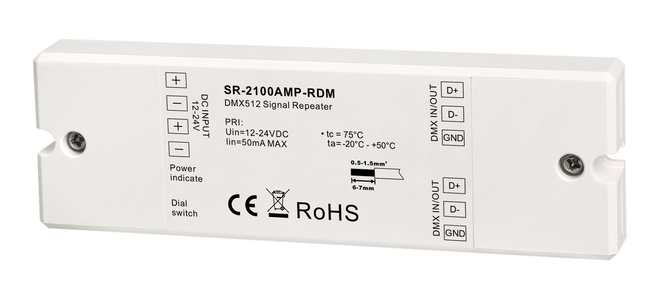 SR-2100AMP-RDM DMX512 Signal Repeater 12–24V DC – DMX Signal Booster SR-2100AMP-RDM DMX512 Signal Repeater 12–24V DC – DMX Signal Booster