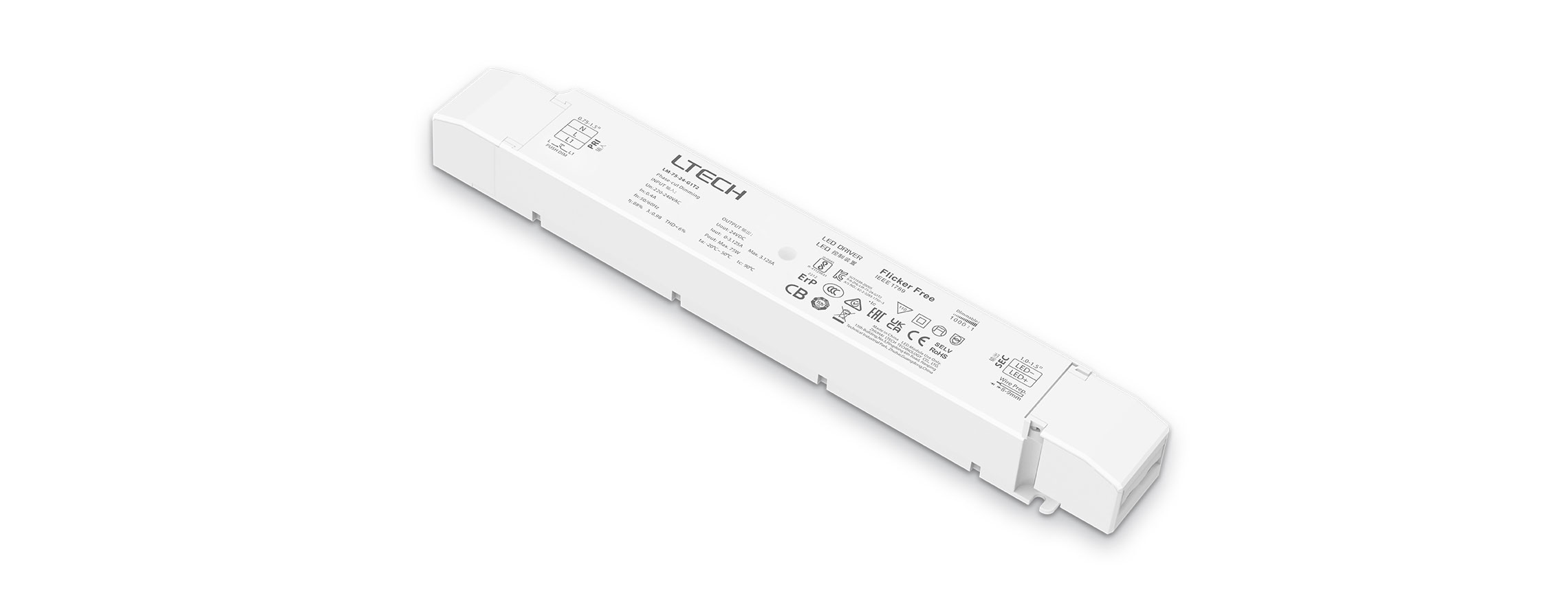 LTECH LM-75-24-G1T2 LED-Dimmer Netzteil – 24V, 75W, Triac & Push DIM, flickerfrei – Bild 3