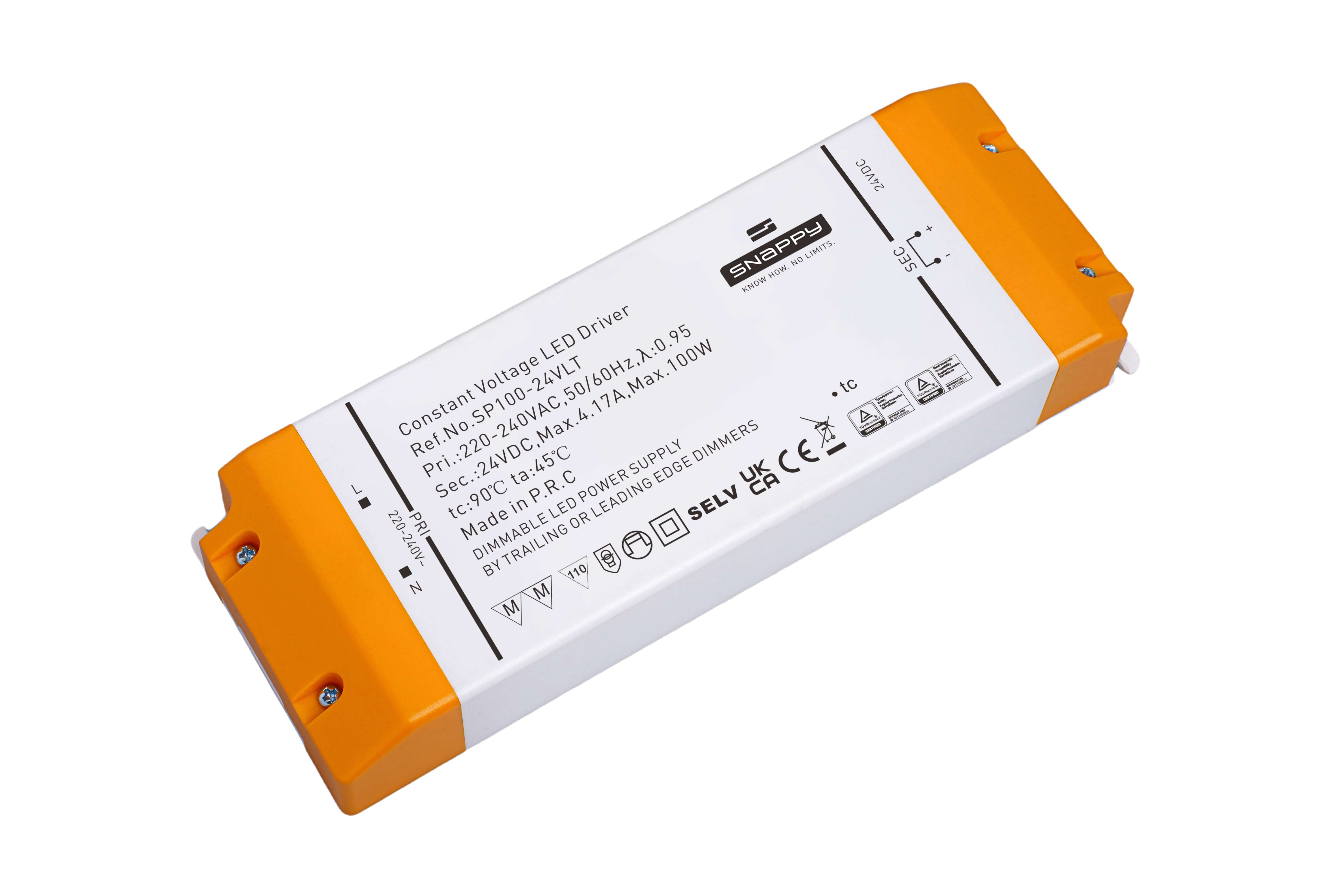 Snappy SP100-24VLT – LED Netzteil 24V 100W, Triac dimmbar, IP20, für Innenbereiche, CE zertifiziert – Bild 3