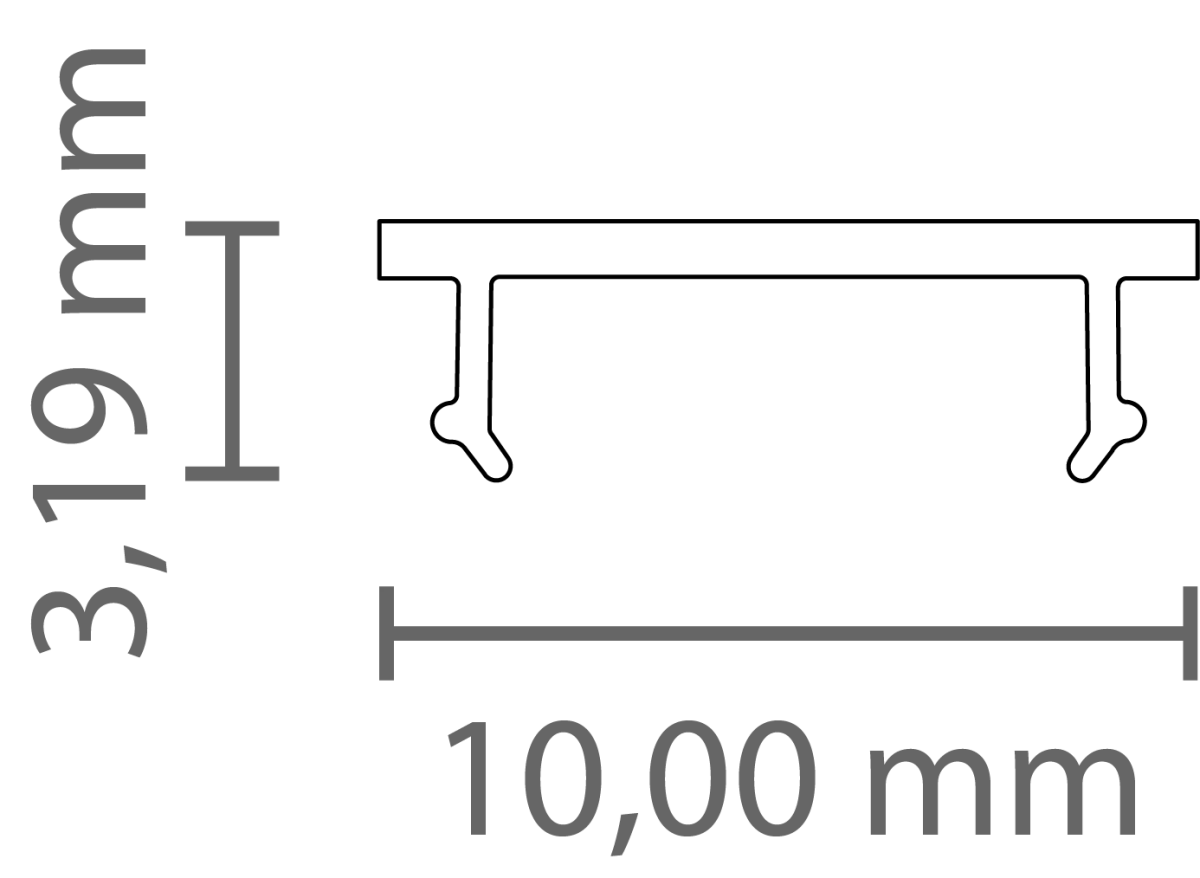 PC43-10 FLAT Abdeckung 2 m – für LED Profil Exo-A0/F0 | klar, opal, schwarz – Bild 3