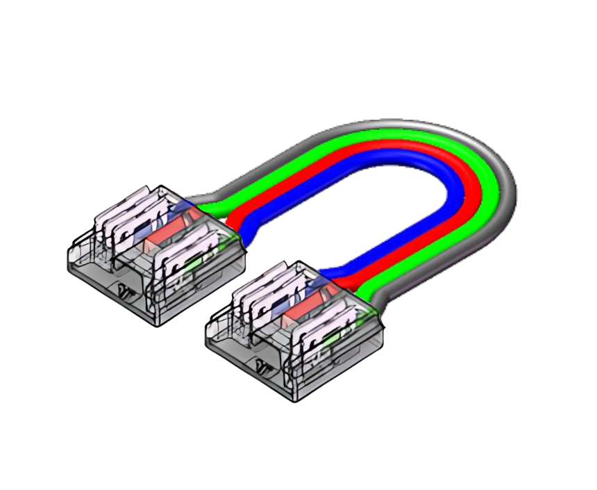 LED Strip-zu-Strip Verbinder – 5-polig, 12 mm, lötfrei mit 15 cm Verbindungskabel für RGBW COB LED-Streifen – Bild 3
