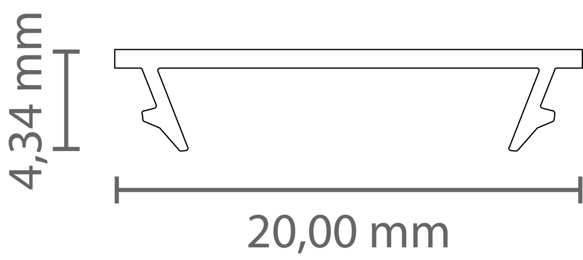 PC45-16 FLAT Abdeckung 2 m – für LED Profil Exo-F1/F1H/F2/N1/N2/T3/T3H/T5/V2 | schwarz – Bild 3