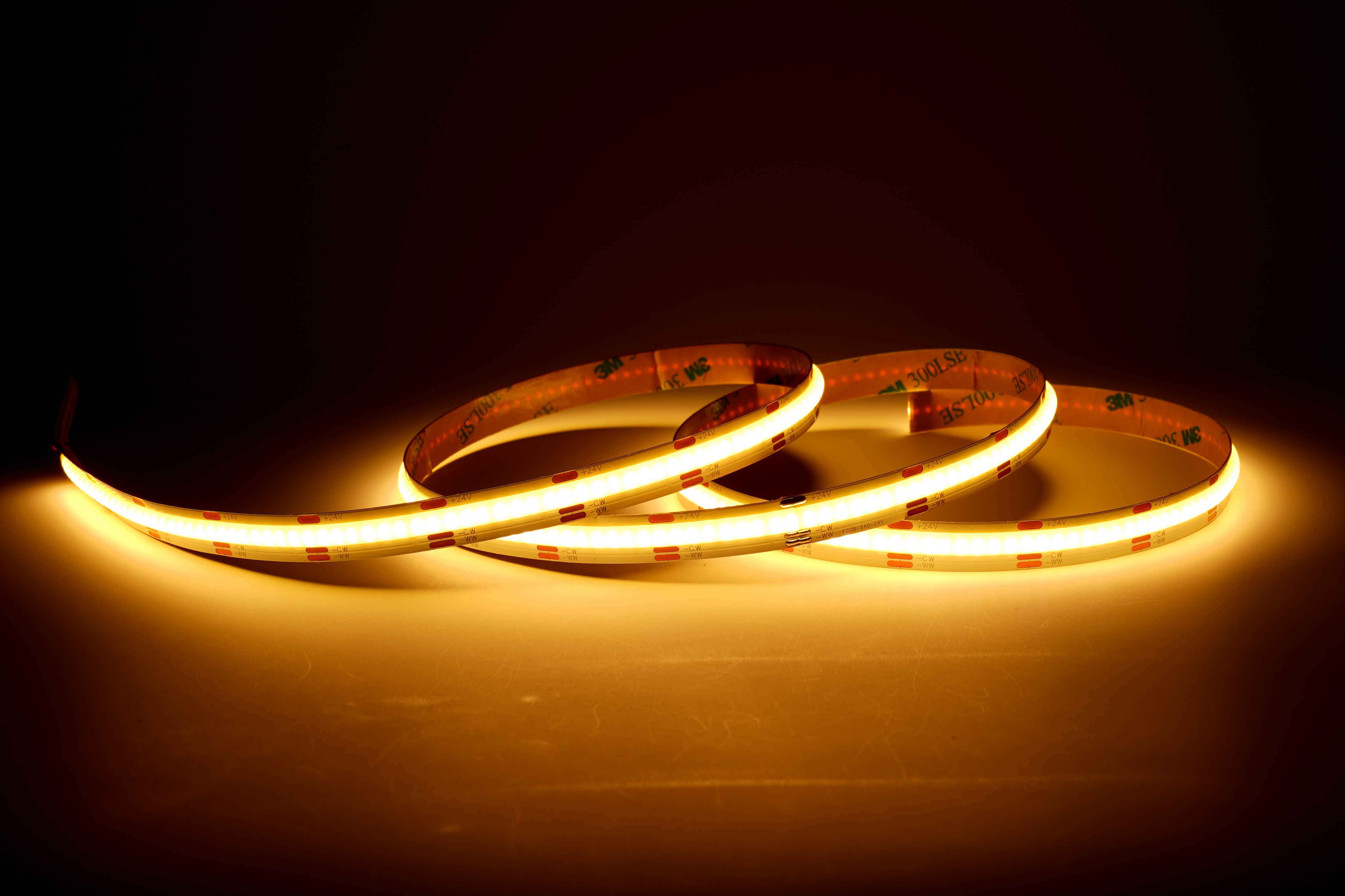 COB CCT LED-Streifen – Tunable White, 640 LEDs/m, 24 V, 16 W/m, 1345 lm/m, einstellbare Farbtemperatur – Bild 4