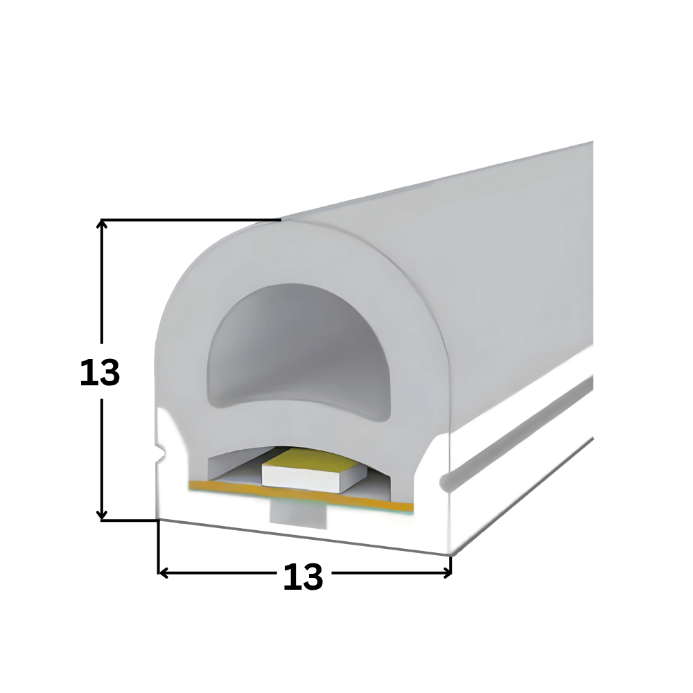 LED NEON TUBE 13×13 mm Silikon Schlauch – 5 m Rolle - 12 W – 24 V – IP67 – CRI>93 - Schneidmaß 50mm – Bild 3