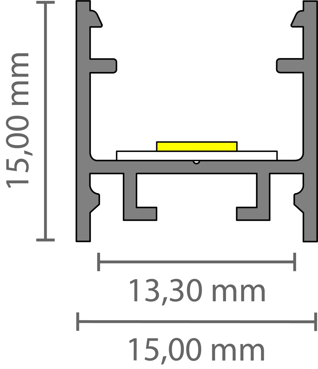 Schmales LED Alu Aufbauprofil 2m EXO-A2-13 (13mm) –| Flaches Aluprofil für LED-Strips – Bild 4